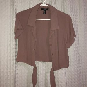 Tie crop shirt